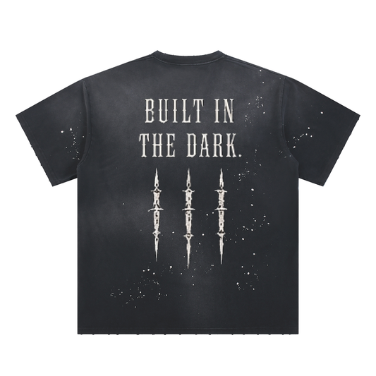 Street Brawler Hand-Frayed Sunfade Paint Splatter T-Shirt
