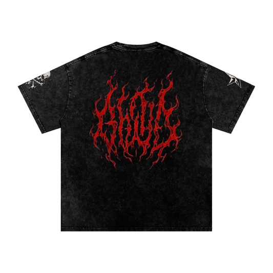 Dark Deeds Snow Washed Oversized Cotton T-Shirt